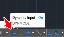 ورودی پویا Dynamic Input در اتوکد